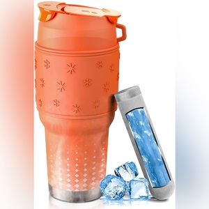 Tumbler with Instant Chiller, Iced Coffee Maker Tumbler Stainless Steel 30 Oz